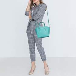 Pre Owned حقيبة ساتشل كيت سبيد سيدار ستريت هايدن صغيرة جلد أخضر