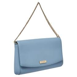 Pre Owned حقيبة كتف كروس كيت سبيد قلاب جلد أزرق 