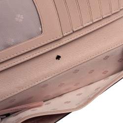 Pre Owned محفظة كيت سبيد طية مزدوجة طويلة جلد أحمر