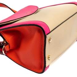 Pre Owned Kate Spade Tricolor Leather Cobble Hill Small Adrien Top Handle Bag