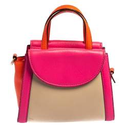 Pre Owned Kate Spade Tricolor Leather Cobble Hill Small Adrien Top Handle Bag