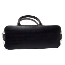 Pre Owned Kate Spade Black/White Checkered Coated Canvas and Leather Satchel