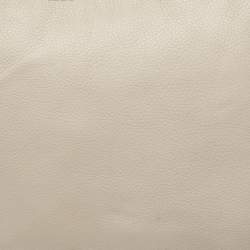 Pre Owned Kate Spade Linen White Leather Small Cobble Hill Ella Hobo