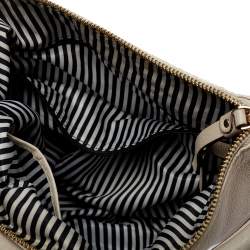 Pre Owned Kate Spade Linen White Leather Small Cobble Hill Ella Hobo