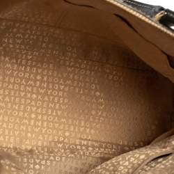 Pre Owned حقيبة ساتشل كيت سبيد ويليسلي راشيل جلد بيج/أسود