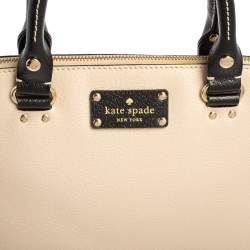 Pre Owned حقيبة ساتشل كيت سبيد ويليسلي راشيل جلد بيج/أسود