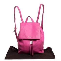 Pre Owned Kate Spade Pink Leather Backpack