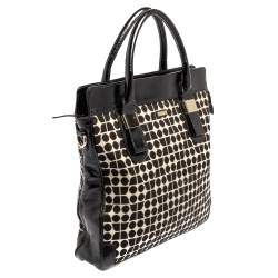 مملوكة مسبقًا Kate Spade Black Printed Canvas and Patent Leather Blair Noel Tote