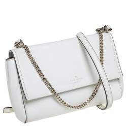 Pre Owned حقيبة كتف كيت سبيد لوريل واي غرير جلد أبيض
