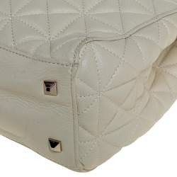 Pre Owned Kate Spade Cream Quilted Leather Chain Tote