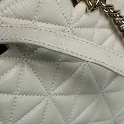 Pre Owned Kate Spade Cream Quilted Leather Chain Tote