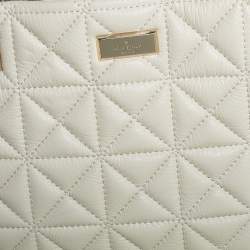 Pre Owned Kate Spade Cream Quilted Leather Chain Tote