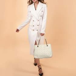 Pre Owned Kate Spade Cream Quilted Leather Chain Tote