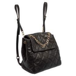 Pre Owned Kate Spade Black Quitled Leather Emerson Place Martina Backpack