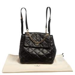 Pre Owned Kate Spade Black Quitled Leather Emerson Place Martina Backpack