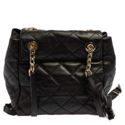 Pre Owned Kate Spade Black Quitled Leather Emerson Place Martina Backpack
