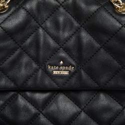 Pre Owned Kate Spade Black Quitled Leather Emerson Place Martina Backpack