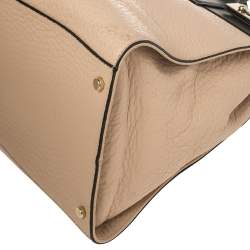 Pre Owned Kate Spade Black/Beige Leather Luna Drive Willow Tote