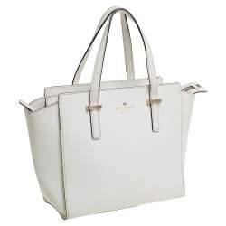 Pre Owned حقيبة يد توتس كيت سبيد سيدار ستريت هايدين جلد أبيض 