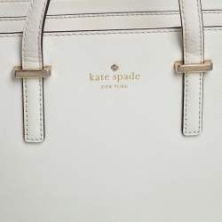 Pre Owned حقيبة يد توتس كيت سبيد سيدار ستريت هايدين جلد أبيض 