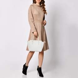 Pre Owned حقيبة يد توتس كيت سبيد سيدار ستريت هايدين جلد أبيض 