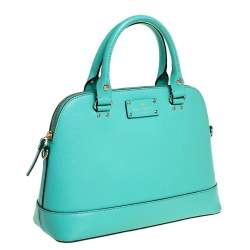 Pre Owned Kate Spade Green Leather Wellesley Rachelle Satchel