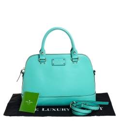 Pre Owned Kate Spade Green Leather Wellesley Rachelle Satchel
