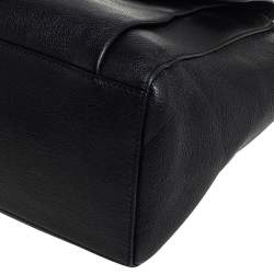 Pre Owned حقيبة كيت سبيد جلد أسود قلاب أمامي بفيونكة 