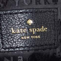 Pre Owned حقيبة كيت سبيد جلد أسود قلاب أمامي بفيونكة 