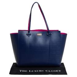 Pre Owned Kate Spade Navy Blue Leather Large Arbour Hill Elodie Tote