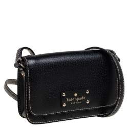 Pre Owned Kate Spade Black Leather Crossbody Bag