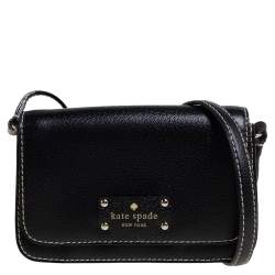 Pre Owned Kate Spade Black Leather Crossbody Bag