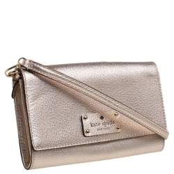 مملوكة مسبقًا Kate Spade Gold Leather Crossbody Bag