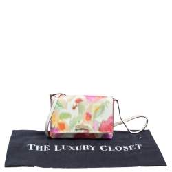 Pre Owned حقيبة كروس كيت سبيد صغيرة كانفاس مقوى بالزهور متعددة الألوان 