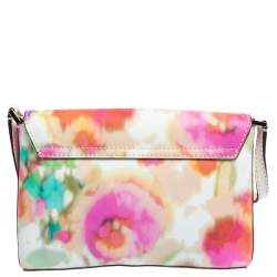 Pre Owned حقيبة كروس كيت سبيد صغيرة كانفاس مقوى بالزهور متعددة الألوان 