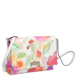 Pre Owned حقيبة كروس كيت سبيد صغيرة كانفاس مقوى بالزهور متعددة الألوان 