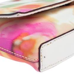 Pre Owned حقيبة كروس كيت سبيد صغيرة كانفاس مقوى بالزهور متعددة الألوان 