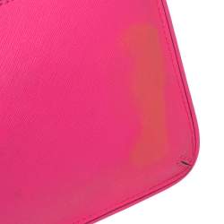 Pre Owned Kate Spade Pink Saffiano Leather Top Zip Slim Crossbody Bag