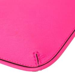 Pre Owned Kate Spade Pink Saffiano Leather Top Zip Slim Crossbody Bag