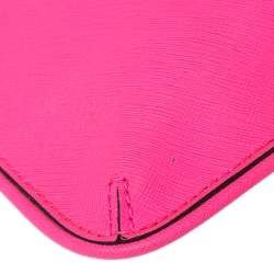 Pre Owned Kate Spade Pink Saffiano Leather Top Zip Slim Crossbody Bag