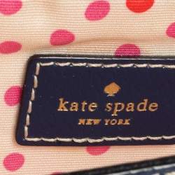 Pre Owned حقيبة كروس كيت سبيد قلاب جلد أزرق 