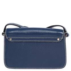 Pre Owned حقيبة كروس كيت سبيد قلاب جلد أزرق 