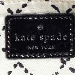 Pre Owned حقيبة كيت سبيد باغويت سلسلة فيونكة جلد لامع وجلد كريمي/ أسود