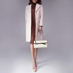 Pre Owned حقيبة كيت سبيد باغويت سلسلة فيونكة جلد لامع وجلد كريمي/ أسود