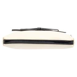 Pre Owned حقيبة كيت سبيد باغويت سلسلة فيونكة جلد لامع وجلد كريمي/ أسود