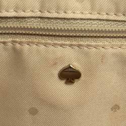 Pre Owned Kate Spade Black/White Snakeskin Embossed and Leather Pushlock Flap Top Handle Bag