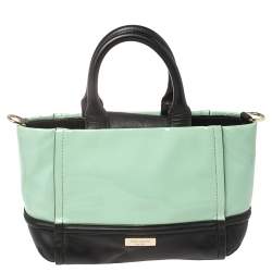 Kate Spade Mint Green/Black Patent and Leather Chelsea Park Gigi Tote