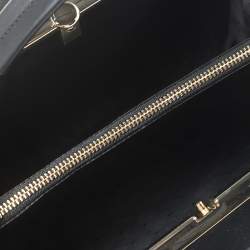 Pre Owned Kate Spade Black Glitter and Leather Large Skyline Way Violina Top Handle Bag