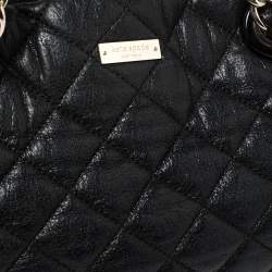 Pre Owned حقيبة كتف كيت سبيد ماريان جلد لامع مبطن أسود