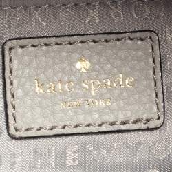 Pre Owned Kate Spade Grey Leather Shoulder Bag